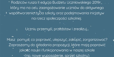 II edycja Budżetu Uczniowskiego 2019