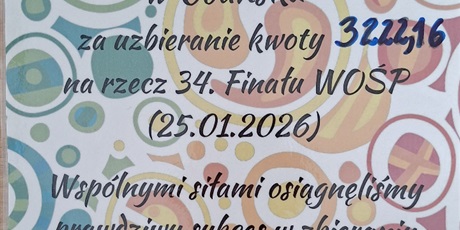 Podziękowanie za udział w Akcji "Góra grosza"