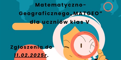 Powiększ grafikę: Barwna grafika w kształcie prostokata stojącego. Tło - mapa świata. Na dole - postać dziewczyny z lupą. Na grafice napisy wykonane czarną czcionką o treści takiej jak w wiadomości.