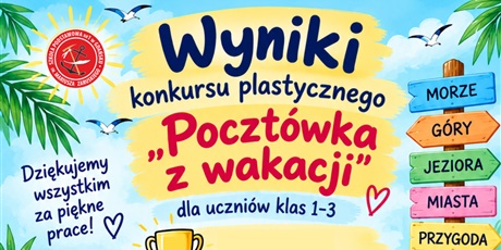 Wyniki konkursu plastycznego „Pocztówka z wakacji”