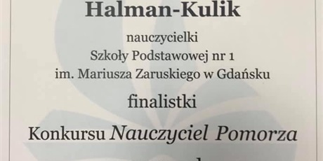 Gratulacje dla Pani Sylwii Halman - Kulik